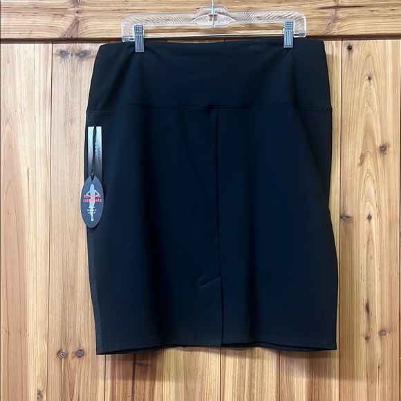 Black Knee-Length Asymmetrical Tummy Control Pencil Skirt - Picture 4 of 6